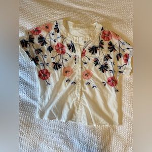 Embroidered flower blouse